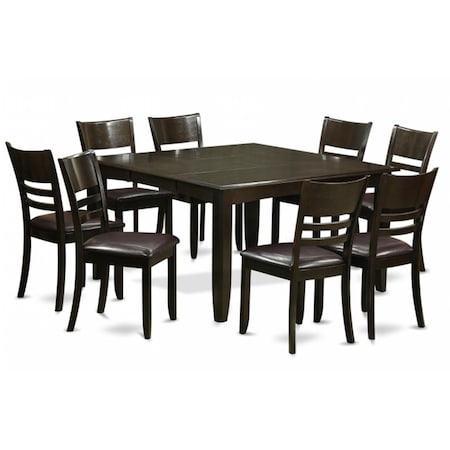 East West Furniture 9 Piece Dining Room Table Set-Dinette Table With Leaf and 8 Kitchen Chairs PFLY9-CAP-LC